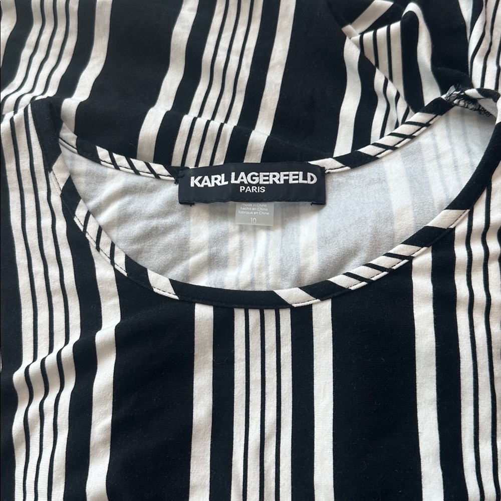 Karl Lagerfeld Asymmetrical Black and White Dress - Picture 5 of 5